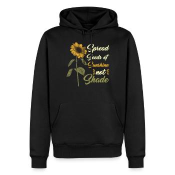 Répandez des graines de soleil et non d’ombre - Sweat à capuche Premium bio Homme - noir - Devant - Nico (187cm)