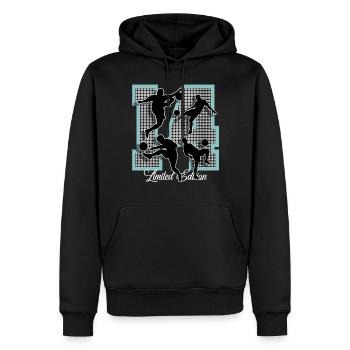 Football du 14e anniversaire - Sweat à capuche Premium bio Homme - noir - Devant - Nico (187cm)