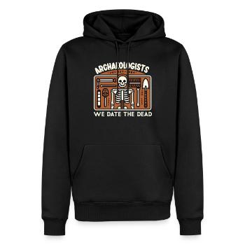 Archéologie Archéologue Exploration historique - Sweat à capuche Premium bio Homme - noir - Devant - Nico (187cm)