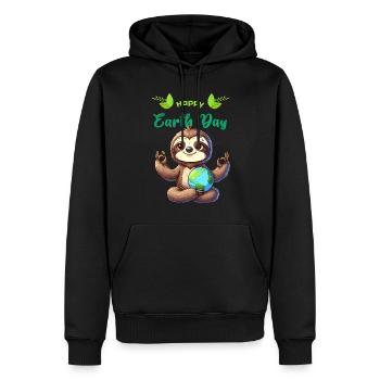 Earth Day Faultier Yoga Meditation Naturschutz - Männer Premium Bio Hoodie - Schwarz - Vorne - Nico (187cm)