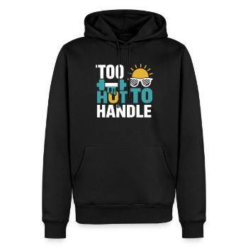 Musculation, Powerlifting, Haltération, Fitness - Sweat à capuche Premium bio Homme - noir - Devant - Nico (187cm)