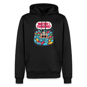 Musculation, Powerlifting, Haltération, Fitness - Sweat à capuche Premium bio Homme - noir - Devant - Nico (187cm)