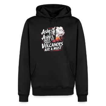 Drôle de volcan lave géologie roche chasse géologue - Sweat à capuche Premium bio Homme - noir - Devant - Nico (187cm)
