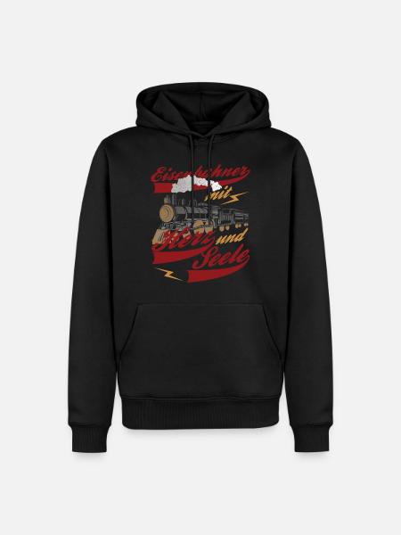 Eisenbahn Eisenbahner Vintage - Männer Premium Bio Hoodie - Schwarz