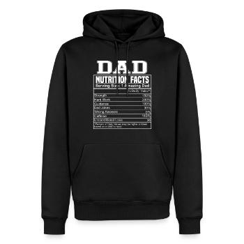 Papa Nutrition Facts Meilleur papa Fête des pères - Sweat à capuche Premium bio Homme - noir - Devant - Nico (187cm)