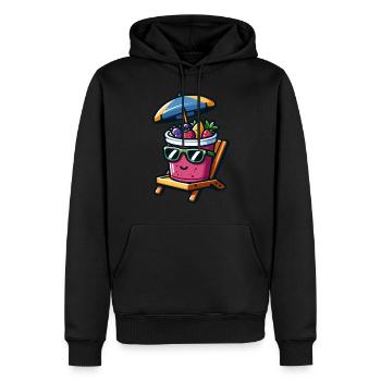 Sunny Smoothie Bowl Relaxation - Men’s Premium Organic Hoodie - black - Front - Nico (187cm)