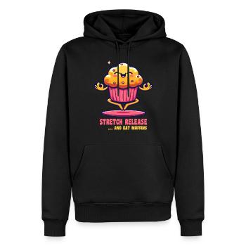 Yoga Muffin Stretch Release Balance - Männer Premium Bio Hoodie - Schwarz - Vorne - Nico (187cm)