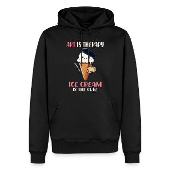 Kunsttherapie Und Eiscreme Heilung - Men’s Premium Organic Hoodie - black - Front - Nico (187cm)