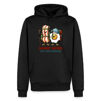 Eggspect, rien de moins que l’aventure - Sweat à capuche Premium bio Homme - noir - Devant - Nico (187cm)