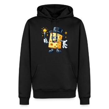 Personnage de fromage enchanteur avec étoile - Sweat à capuche Premium bio Homme - noir - Devant - Nico (187cm)