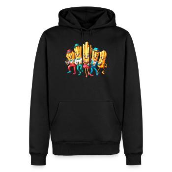 Fries French Fries Squad Group Lustiges Design - Männer Premium Bio Hoodie - Schwarz - Vorne - Nico (187cm)