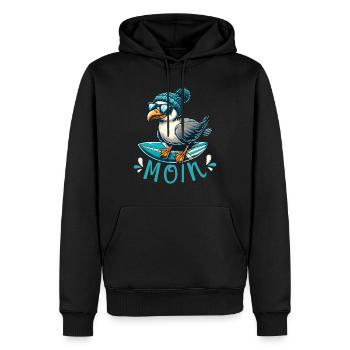 Hamburg Möwe Moin Norden Dialekt Hamburger lustig - Männer Premium Bio Hoodie - Schwarz - Vorne - Nico (187cm)