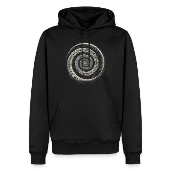 Pétroglyphe Art rupestre ancien Rock dessin indien - Sweat à capuche Premium bio Homme - noir - Devant - Nico (187cm)