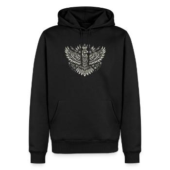 Pétroglyphe Art rupestre ancien Rock dessin indien - Sweat à capuche Premium bio Homme - noir - Devant - Nico (187cm)