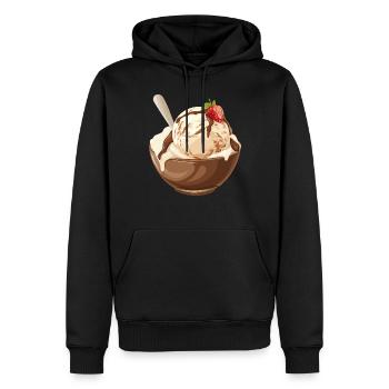 Vanilleeis Mit Schokosoße Genuss - Männer Premium Bio Hoodie - Schwarz - Vorne - Nico (187cm)