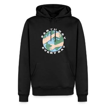 Jour de la Terre tous les jours - Sweat à capuche Premium bio Homme - noir - Devant - Nico (187cm)