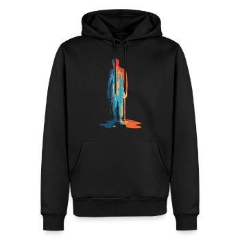 Explosion de couleurs Modern Silhouette - Sweat à capuche Premium bio Homme - noir - Devant - Nico (187cm)