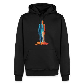 Bunter Mensch Abstrakte Silhouette - Männer Premium Bio Hoodie - Schwarz - Vorne - Nico (187cm)