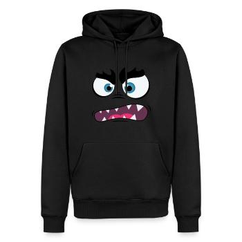 Monster-Gesicht - Männer Premium Bio Hoodie - Schwarz - Vorne - Nico (187cm)