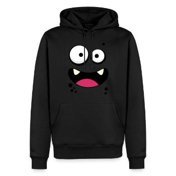 Monster-Gesicht - Männer Premium Bio Hoodie - Schwarz - Vorne - Nico (187cm)