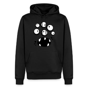 Visage de monstre - Sweat à capuche Premium bio Homme - noir - Devant - Nico (187cm)