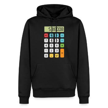 Calculatrice de Boobies - Sweat à capuche Premium bio Homme - noir - Devant - Nico (187cm)