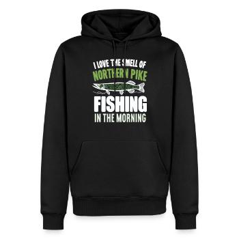 Nördlicher Hechtfischer Hecht Angelrute Hechtfisch - Männer Premium Bio Hoodie - Schwarz - Vorne - Nico (187cm)