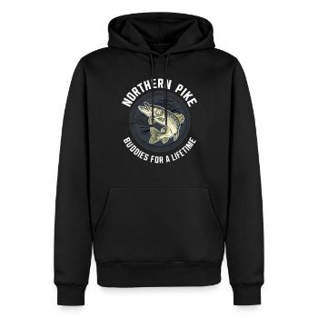 Nördlicher Hechtfischer Hecht Angelrute Hechtfisch - Männer Premium Bio Hoodie - Schwarz - Vorne - Nico (187cm)