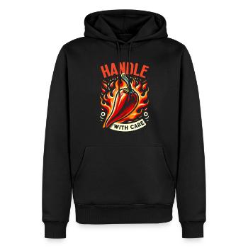 Amateurs de cuisine épicée, Chili Peppers Chef - Sweat à capuche Premium bio Homme - noir - Devant - Nico (187cm)