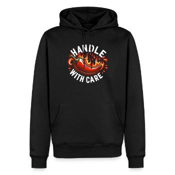 Amateurs de cuisine épicée, Chili Peppers Chef - Sweat à capuche Premium bio Homme - noir - Devant - Nico (187cm)