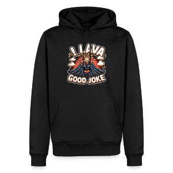 Drôle de volcan lave géologie roche chasse géologue - Sweat à capuche Premium bio Homme - noir - Devant - Nico (187cm)