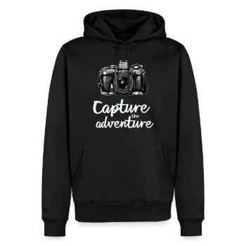 Capture The Adventure Fotografie Motiv - Männer Premium Bio Hoodie - Schwarz - Vorne - Nico (187cm)