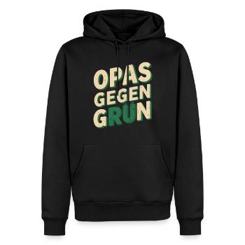 OPAS GEGEN GRÜN Grüne nein Danke - Männer Premium Bio Hoodie - Schwarz - Vorne - Nico (187cm)