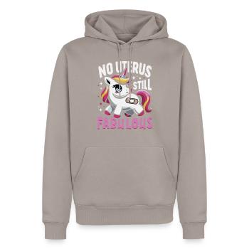 Hysterektomie-operation Zur Wiederherstellung Der - Männer Premium Bio Hoodie - Taupe - Vorne - Nico (187cm)