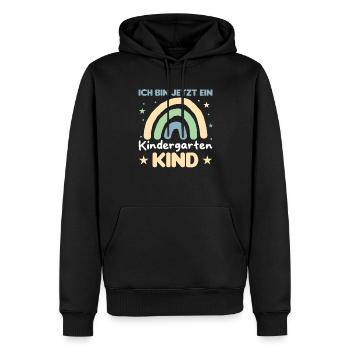 Je suis maintenant un enfant de maternelle - Sweat à capuche Premium bio Homme - noir - Devant - Nico (187cm)