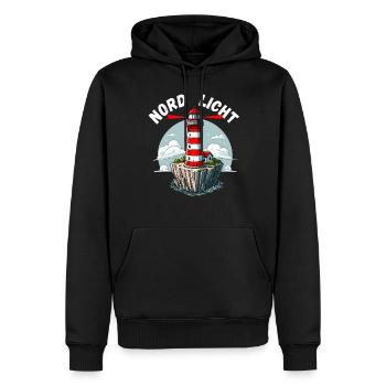 Hamburg Leuchtturm Nordsee Hamburger Küste Norden - Männer Premium Bio Hoodie - Schwarz - Vorne - Nico (187cm)