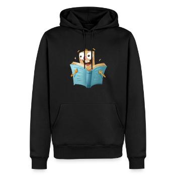 Le plaisir de la lecture pour les amoureux des livres - Sweat à capuche Premium bio Homme - noir - Devant - Nico (187cm)