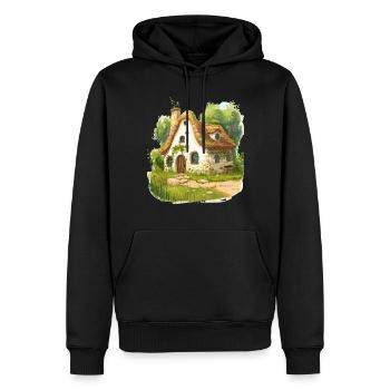 Idyllisches Märchenhaus Im Grünen - Männer Premium Bio Hoodie - Schwarz - Vorne - Nico (187cm)