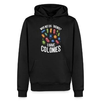 Microbiologiste Microbiologie Laboratoire Biologie des staphylocoques - Sweat à capuche Premium bio Homme - noir - Devant - Nico (187cm)