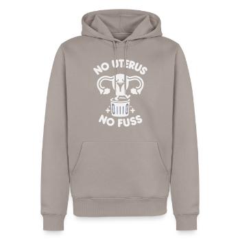 Hysterektomie-operation Zur Wiederherstellung Der - Männer Premium Bio Hoodie - Taupe - Vorne - Nico (187cm)