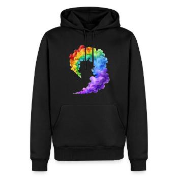 Buntes Rauchprofil In Lebendigen Farben - Männer Premium Bio Hoodie - Schwarz - Vorne - Nico (187cm)