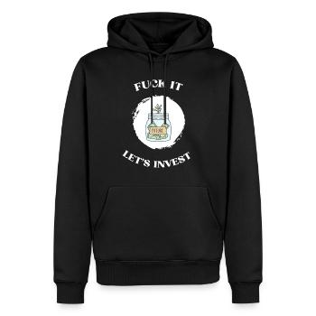 Fuck It lets invest - Men’s Premium Organic Hoodie - black - Front - Nico (187cm)