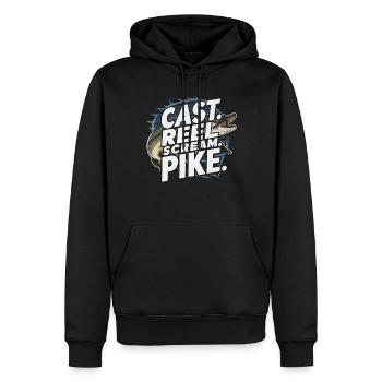 Nördlicher Hechtfischer Hecht Angelrute Hechtfisch - Männer Premium Bio Hoodie - Schwarz - Vorne - Nico (187cm)