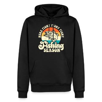 Pêcheurs à la ligne - Sweat à capuche Premium bio Homme - noir - Devant - Nico (187cm)