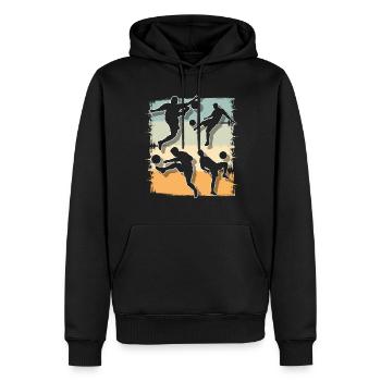 Fußball Fußballer - Männer Premium Bio Hoodie - Schwarz - Vorne - Nico (187cm)