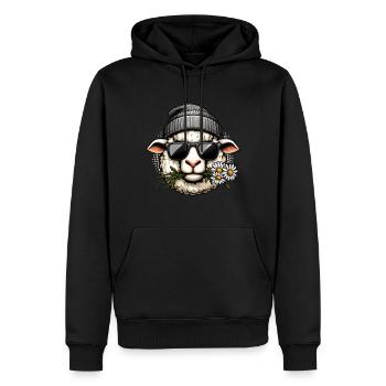 Mouton Lunettes de soleil drôles Beanie Daisy - Sweat à capuche Premium bio Homme - noir - Devant - Nico (187cm)
