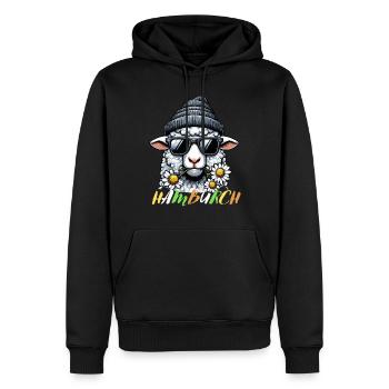 Hamburg Hamburch Schaf Hansestadt Küste Nordsee - Männer Premium Bio Hoodie - Schwarz - Vorne - Nico (187cm)