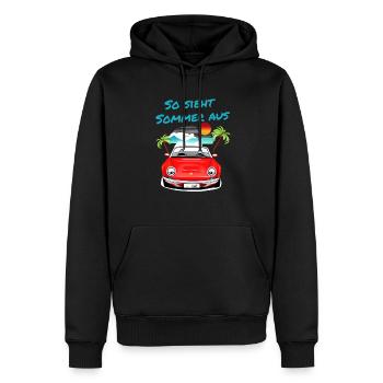 Cabriolet So sieht Sommer aus Cabrio Spaß Sonne - Männer Premium Bio Hoodie - Schwarz - Vorne - Nico (187cm)