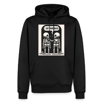 Poignée de main squelette de loyauté - Sweat à capuche Premium bio Homme - noir - Devant - Nico (187cm)
