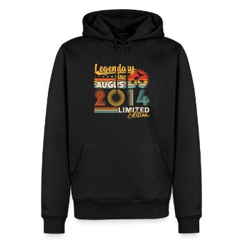 August 2014 Vintage Retro Geburtstagsgeschenk - Männer Premium Bio Hoodie - Schwarz - Vorne - Nico (187cm)
